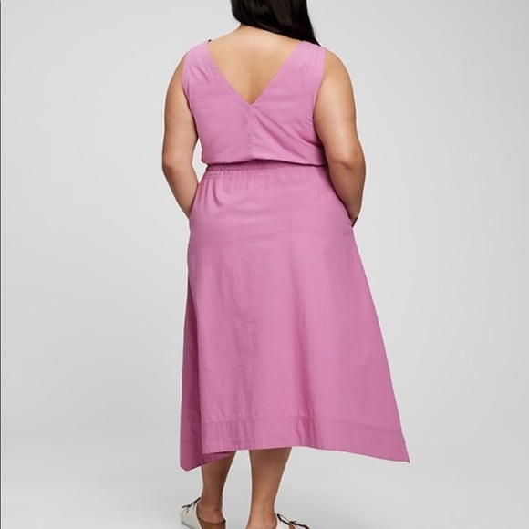 New GAP Tie-Waist Midi Dress in Purple Clover Size Large - Picture 2 of 12